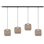 Outrack Nans Outdoor Multi Light Linear Pendant - Aluminum / Brown