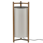 Kando Floor Lamp - Teak Wood / White Ribbon