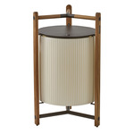 Kando Portable Floor Lamp - Teak Wood / Cream Ribbon