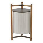 Kando Portable Floor Lamp - Teak Wood / White Ribbon