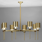 Topanga Chandelier - Polished Brass / Chocolate Shagreen