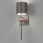 Topanga I Wall Sconce - Satin Nickel / Peony Shagreen