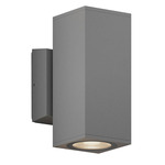 Sera Up / Down Outdoor Wall Light - Silver / Clear