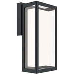 Frame Outdoor Wall Sconce with Smart Button - Black / Clear