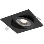 Pivot 4IN Square Color-Select Flat Gimbal Recessed Downlight - Black