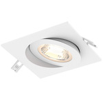 Pivot 4IN Square Color-Select Flat Gimbal Recessed Downlight - White