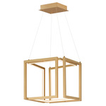 Penrose Box Pendant - Gold / White