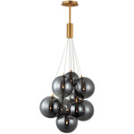 Burst Multi-Light Pendant - Gold / Smoke