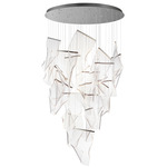Rinkle Large Multi Light Pendant - Polished Chrome / Clear Patterned Acrylic