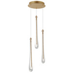 Stillo Round Multi Light Pendant - Gold / Bubbles