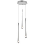 Stillo Round Multi Light Pendant - Satin Nickel / Clear