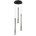 Stillo Round Multi Light Pendant - Black / Smoke