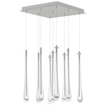 Stillo Square Multi Light Pendant - Satin Nickel / Clear