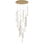 Stillo Round Multi Light Pendant - Gold / Bubbles