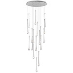 Stillo Round Multi Light Pendant - Satin Nickel / Clear