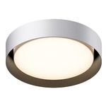 Echo Color-Select Ceiling Flush Light - White / Black / White Acrylic