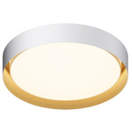 Echo Color-Select Ceiling Flush Light - White / Gold / White Acrylic
