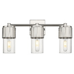 Bolivar 3 Light Bathroom Vanity Light - Polished Nickel / Clear