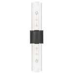 Bolivar Double Wall Sconce - Matte Black / Seedy