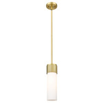 Bolivar Stem Pendant - Brushed Brass / White