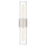 Bolivar Double Wall Sconce - Satin Nickel / Seedy