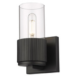 Bolivar Mini Wall Sconce - Matte Black / Clear