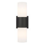 Bolivar Small Double Wall Sconce - Matte Black / White