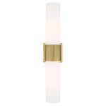 Bolivar Double Wall Sconce - Brushed Brass / White
