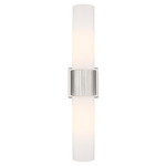 Bolivar Double Wall Sconce - Satin Nickel / White