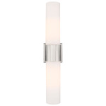 Bolivar Double Wall Sconce - Polished Nickel / White