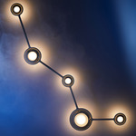 Constellation Cassiopeia Wall Sconce - Black Stardust / Copper