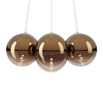 Random Cloud Chandelier - Matte White / Glossy Bronze