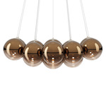 Random Cloud Chandelier - Matte White / Glossy Bronze