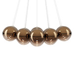 Random Cloud Chandelier - Matte White / Glossy Bronze