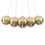 Random Cloud Chandelier - Matte White / Gold