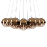 Random Cloud Chandelier - Matte White / Glossy Bronze