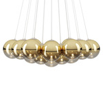 Random Cloud Chandelier - Matte White / Gold