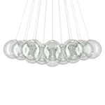 Random Cloud Chandelier - Matte White / Clear