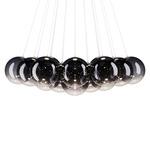Random Cloud Chandelier - Matte White / Glossy Smoke
