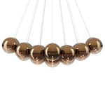 Random Cloud Chandelier - Matte White / Glossy Bronze