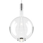 Sky Fall Round Pendant - Chrome / Clear