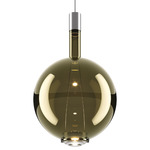 Sky Fall Round Pendant - Chrome / Golden Sage