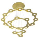 Flat Saturn Pendant - Champagne Gold