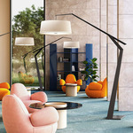 Grus Floor Lamp - Black / White