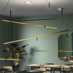 Sibylla Linear Pendant - Champagne Gold
