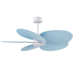 Alessandra Tropical Ceiling Fan - Matte White / Light Blue