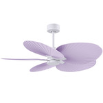 Alessandra Tropical Ceiling Fan - Matte White / Lilac