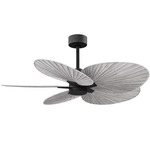 Alessandra Tropical Ceiling Fan - Matte Black / Barn Wood Tone