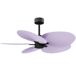 Alessandra Tropical Ceiling Fan - Matte Black / Lilac