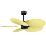 Alessandra Tropical Ceiling Fan - Matte Black / Light Yellow